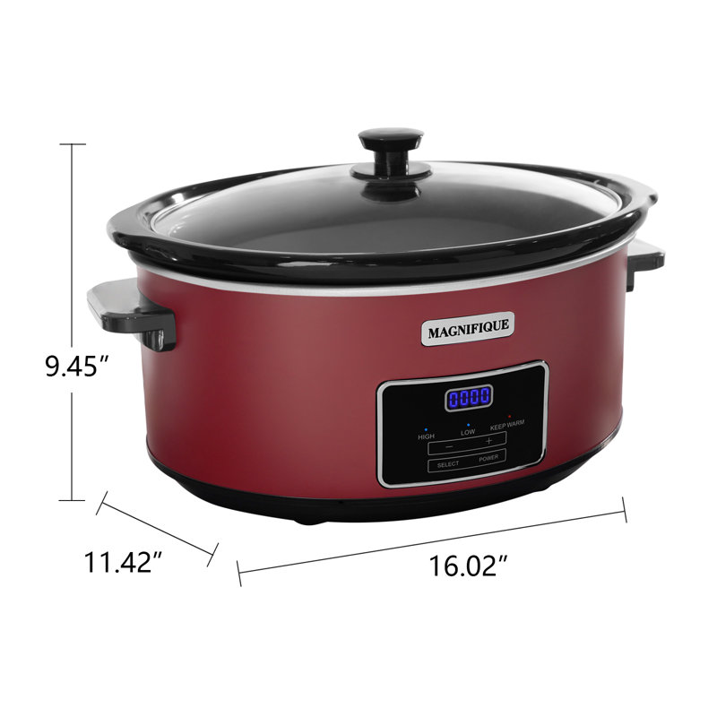 Magnifique Programmable Slow Cooker, 7 Qt, Red