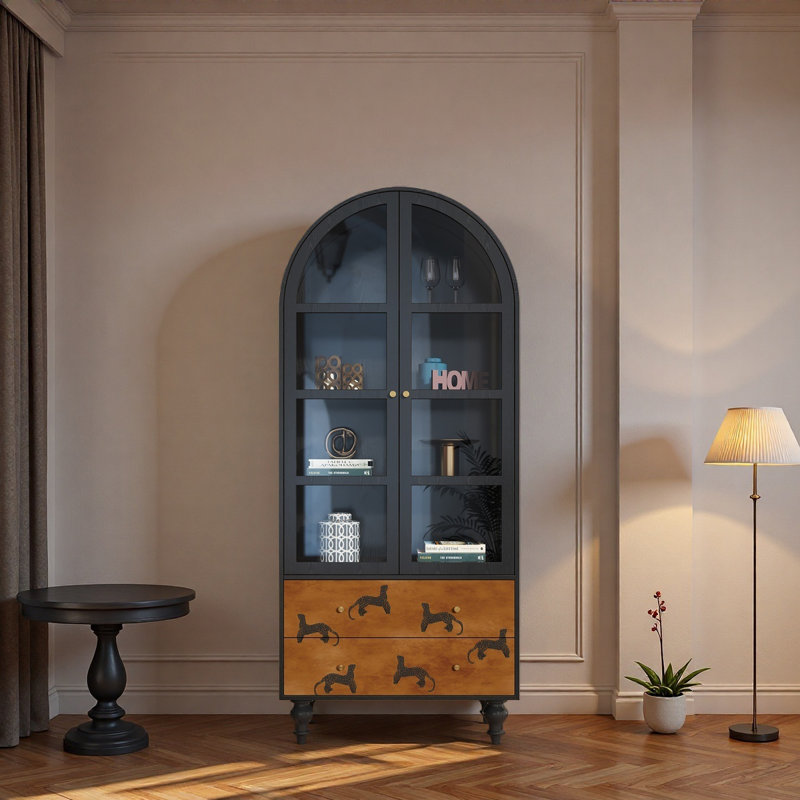 Vitrine en bois massif Vintage