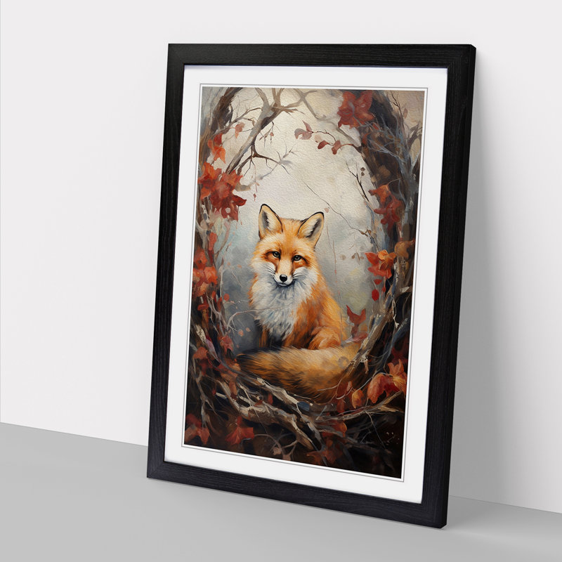 Fox Romanticism No.2 - Framed Print, 64cm H x 46cm W, Black Framed
