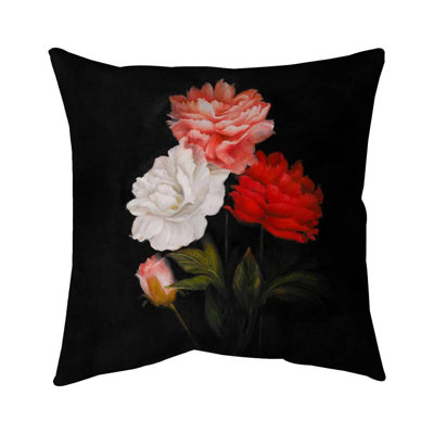 Small bundle of roses - 16"x16" Throw pillow - Poly twill - Print on demand