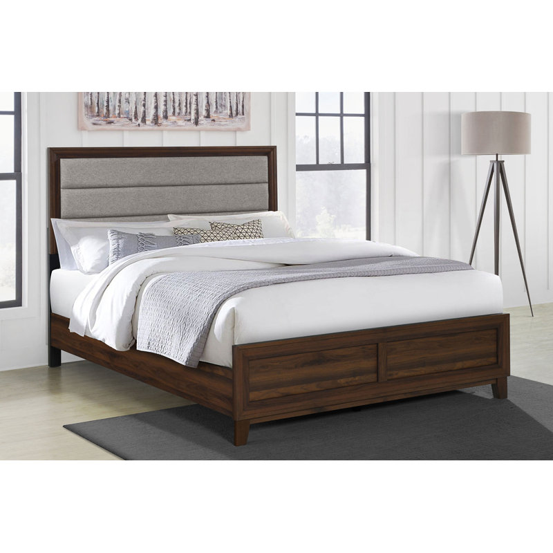 Louanne 50-inch Upholstered Eastern King Bed Walnut, King
