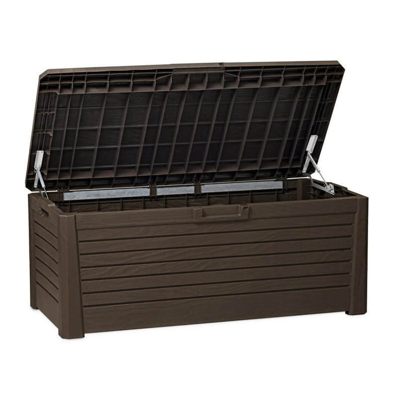 Banc de rangement en plastique Florida, Brun