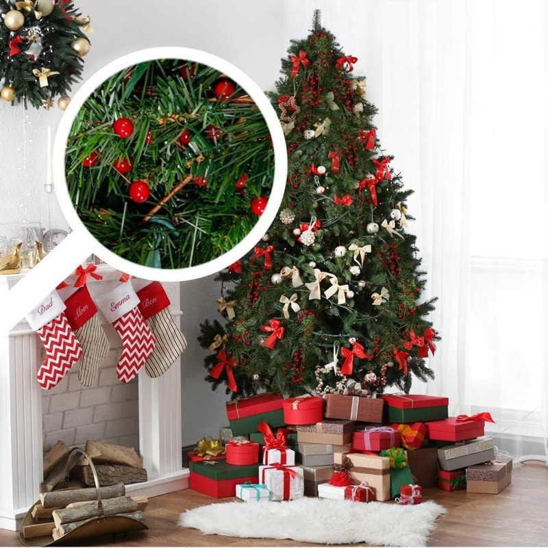 Vaporisateur de baies rouges 17 pouces (24 tiges) - Décoration de Noël festive