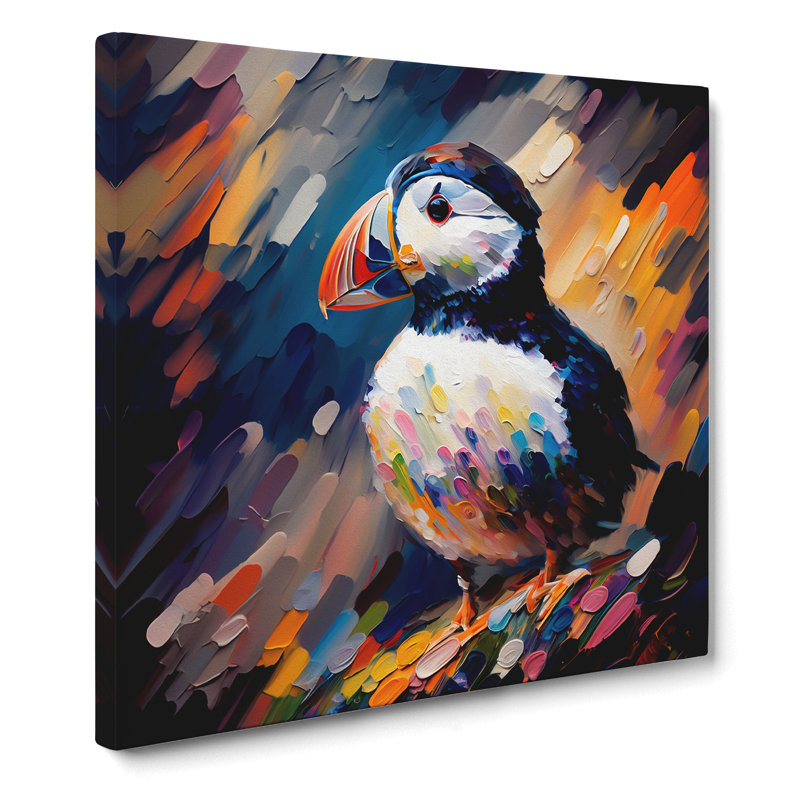 Puffin Palette Knife - No Frame Print, 35cm H x 35cm W x 3cm D