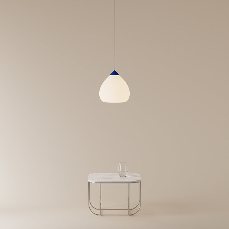 Gulp Pendant Light, 14.6" H x 9.45" W x 9.84" D, White, Cobalt