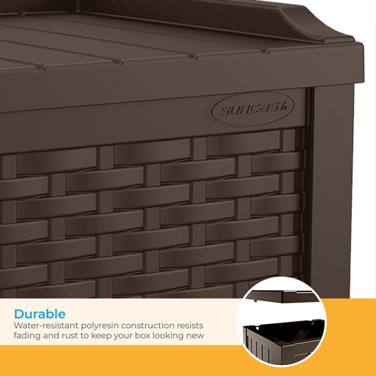 Resin Wicker Suncast 22 Gallon Resin Deck Box Outdoor 22 Gallon
