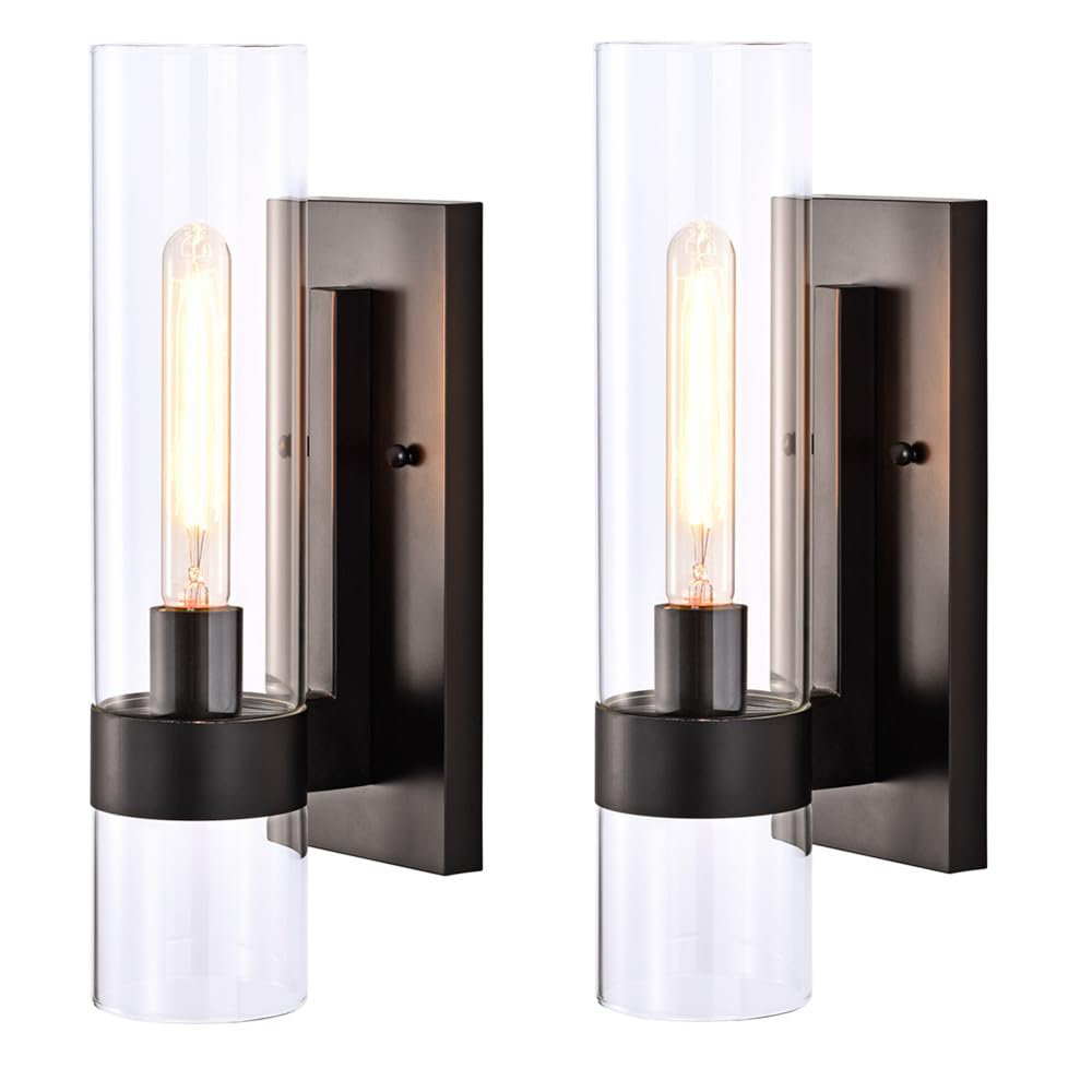 Latitude Run® Modern Black Bathroom Sconce - Cleanlined Design, E26 ...