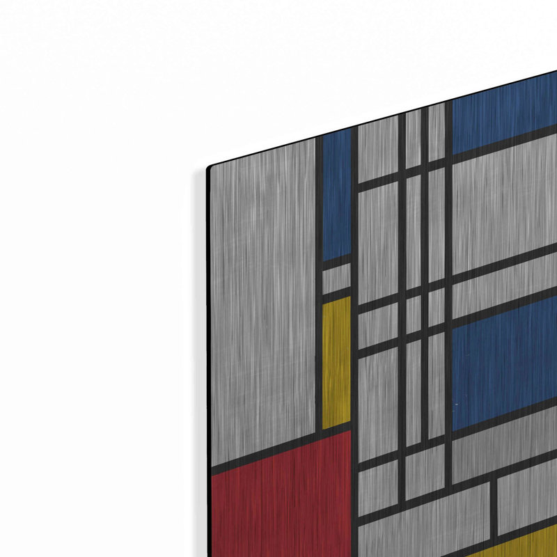 "Mondrian NFT2" par Luxe Metal Portfolio, H 12 po x l 12 po