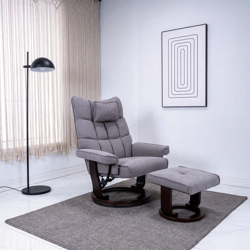 Fauteuil de massage inclinable à 8 points avec repose-pieds, tissu chenille chauffant, dossier ergonomique et rotation à 360° pour un confort et une relaxation ultimes.