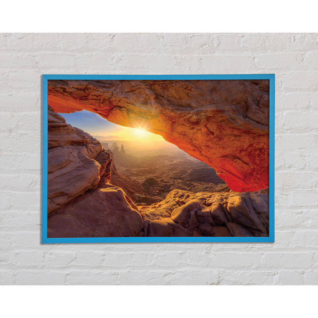 Sun Burst Through The Red Rock Canyon - Einzelne Bilderrahmen Kunstdrucke