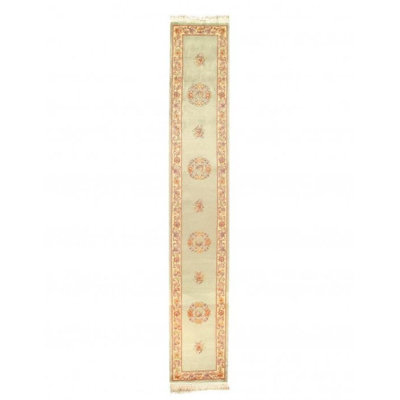Hand Woven Cotton and Wool Floral Area Rug