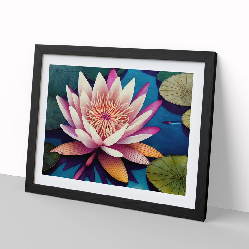 Glowing Water Lily Flower - Framed Print