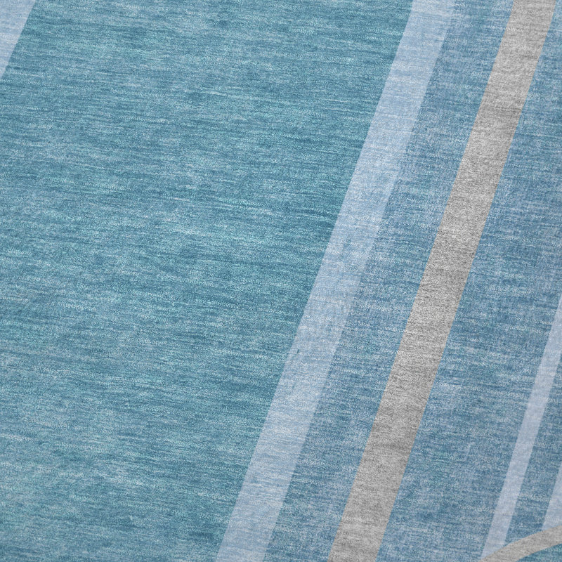 Jeté Art déco en sherpa Addison, Bleu sarcelle géométrique 1