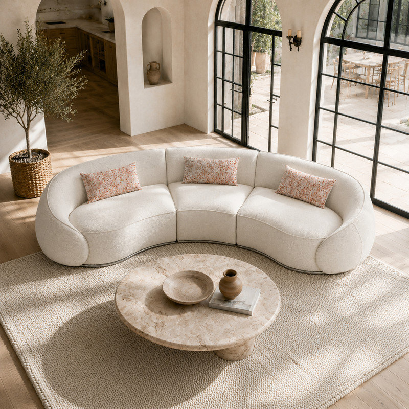 Canapé modulaire Boucle, 29" H x 185" W x 37" D