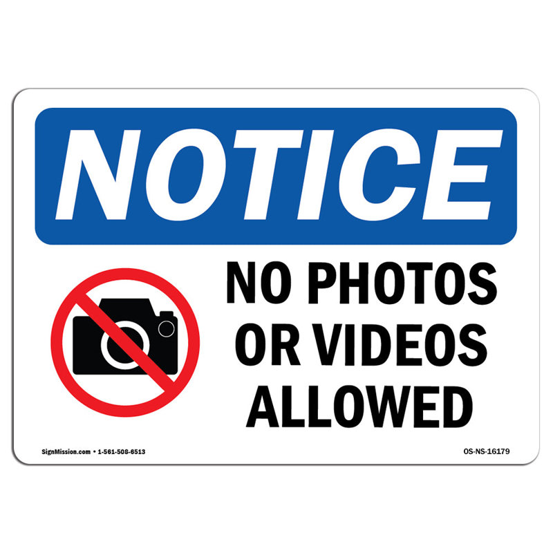 Aucune photo ou vidéo n'est permise