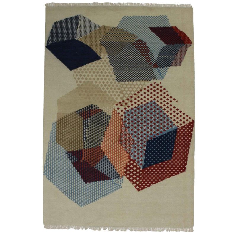 Canvello Hand Made Modern All Over Indo Rug - 6'1'' X 9'0''