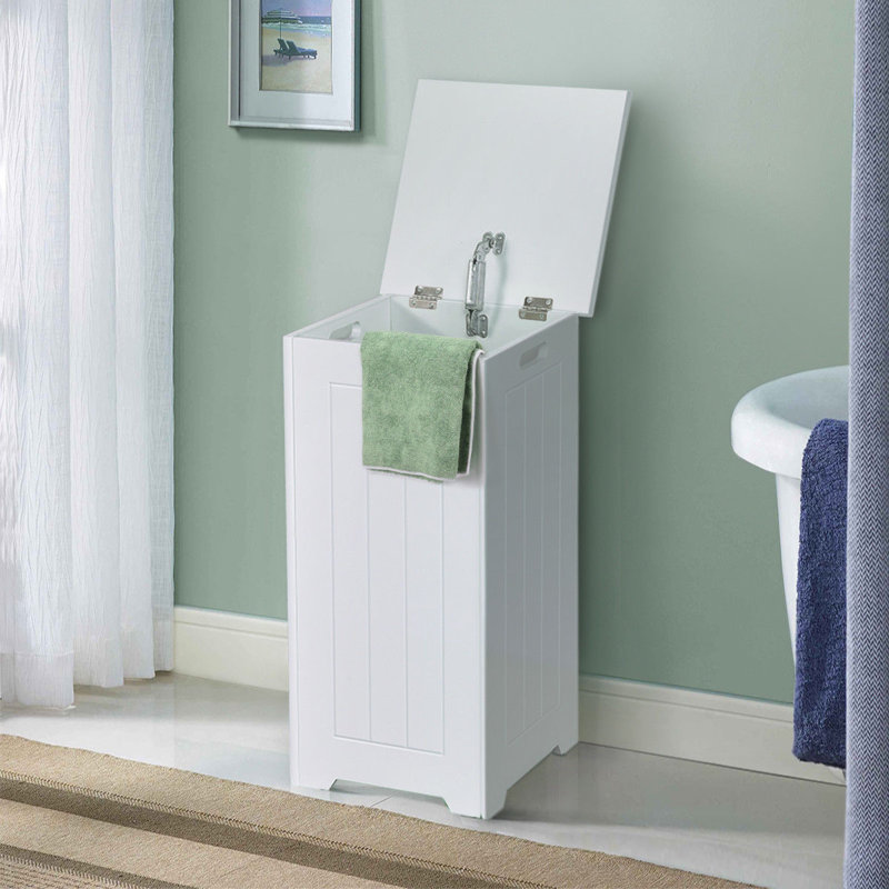 Wood Cabinet Laundry Hamper with Handles