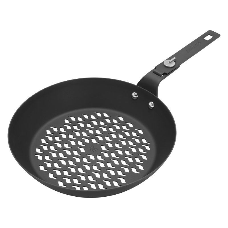 ZWILLING BBQ+ 11-Inch Perforated Carbon Steel Fry Pan With Removable Handle