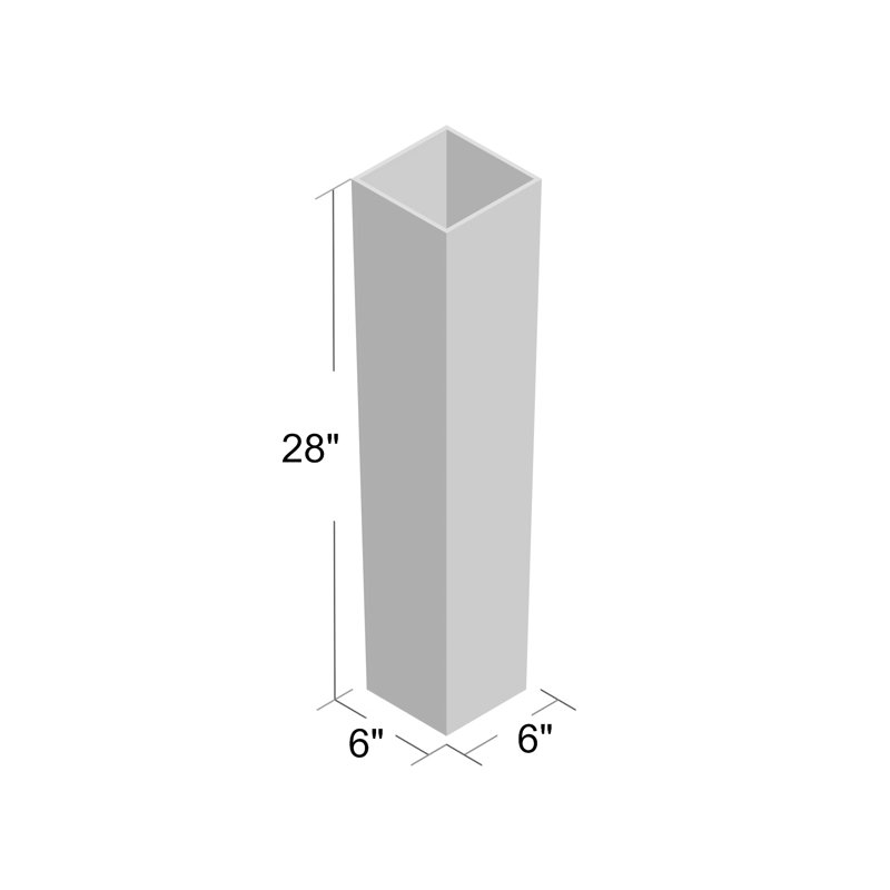 Vase de plancher en bois, Blanc, H 27 po x l 6 po x P 6 po