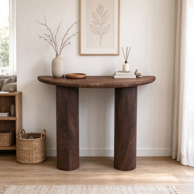 Artistic Semi-Circle Wood Console Table