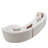 Modern Curved Corner Sectional Sofa, 132" L-Shaped with Chaise, Ivory White Boucle-220865366