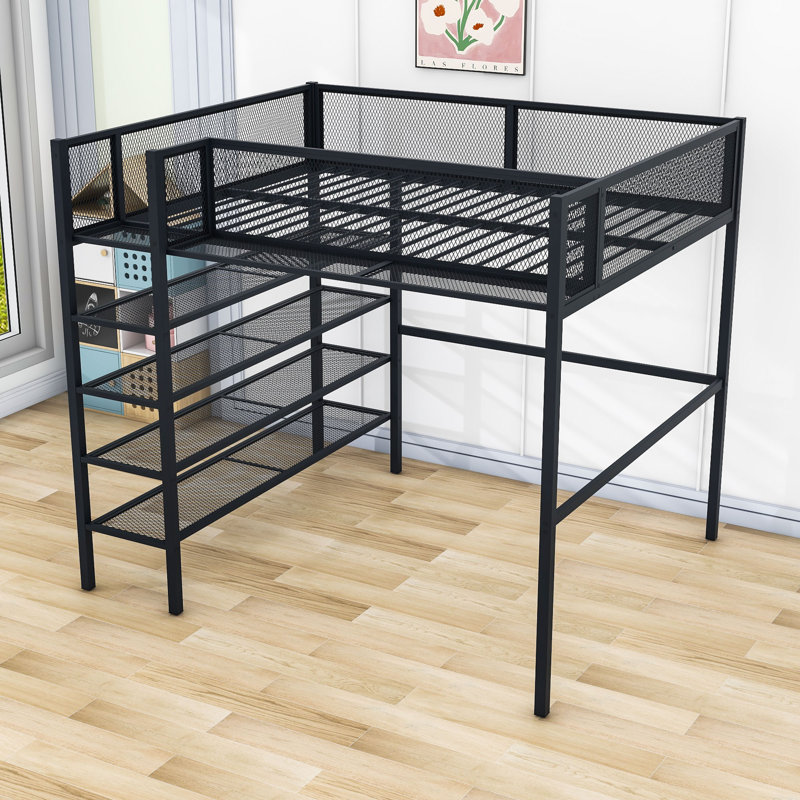 Lit mezzanine double Halit Kids, Noir