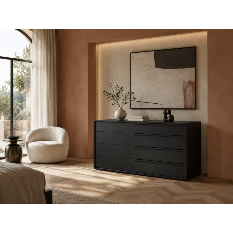 Jane 4 Drawer Dresser, Dark Brown (Wenge)