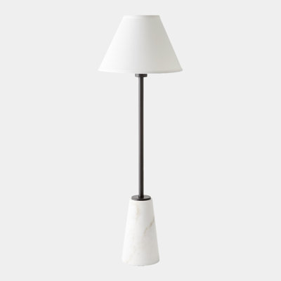 Marble Pedestal Buffet Lamp-White/Bronze