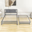 Lit plateforme double en bois avec lit gigogne Daryna-360992696