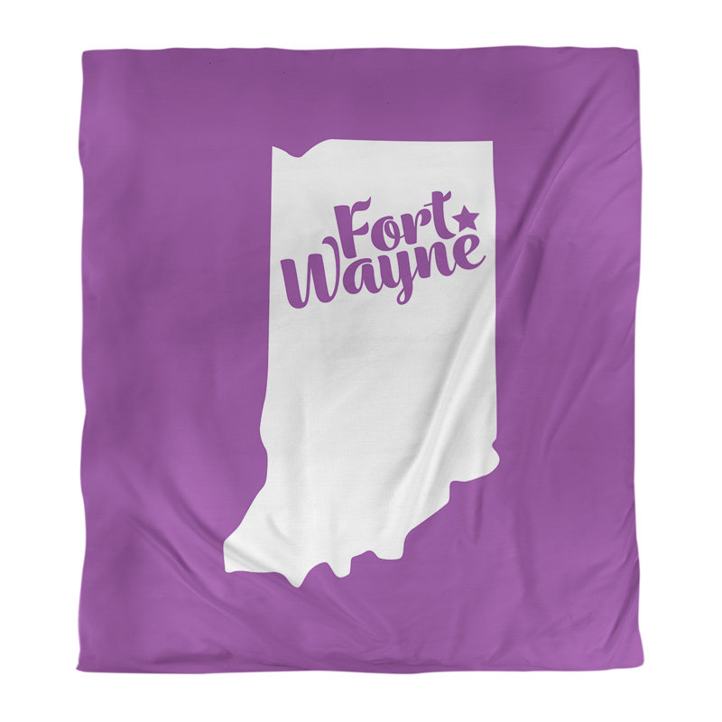 Housse de couette simple fort wayne Indiana, Housse de couette pour lit simple, Violet, Polyester brossé