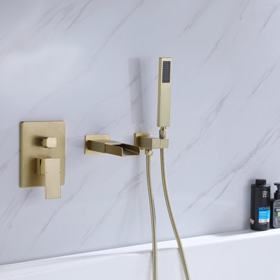 Wall Mounted Bathtub Faucet with Hand Shower