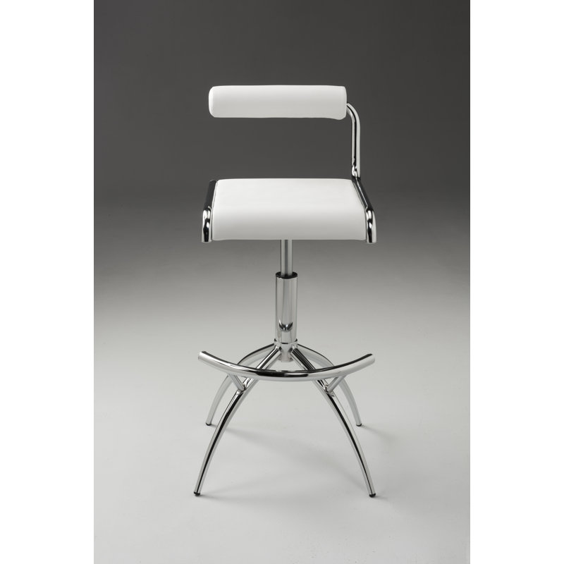 Pangle Upholstered Adjustable Height Counter Stool, White