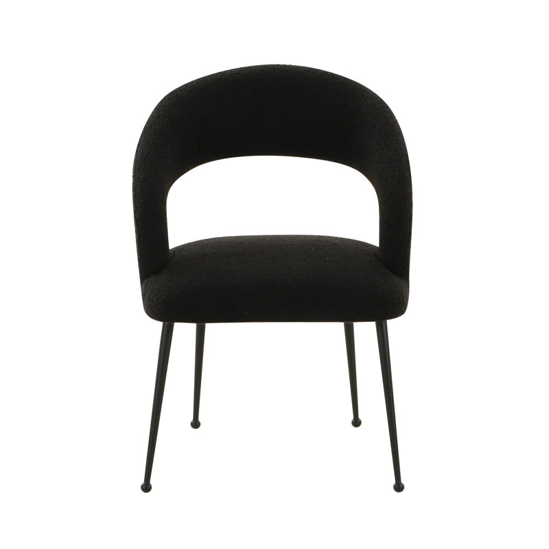  Chaise d'appoint en crème, Noir, Noir