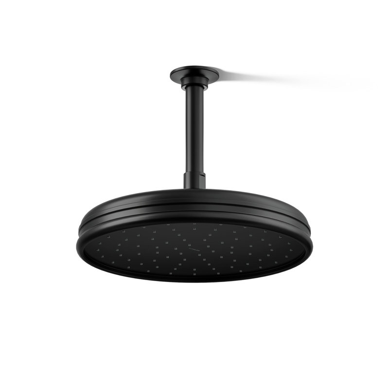 Traditional Round 10" Rainhead with Katalyst Air-Induction Spray, Matte Black, 2.5 Gpm