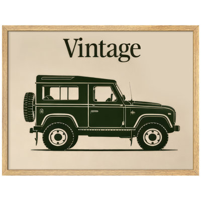 Vintage SUV Framed Wall Art Prints - Classic off-road vehicle for office