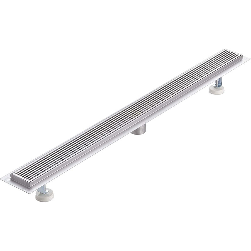 KBFmore Linear Wedge Wire Grate Shower Drain with Removable Hair Catcher and Leveling Feet, 40"