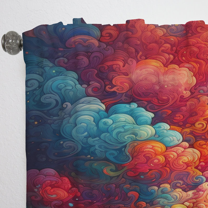 Presber - Vagues de couleur arc-en-ciel dans le ciel II - Rideau de velours traditionnel - obscurcissant - 1 panneau