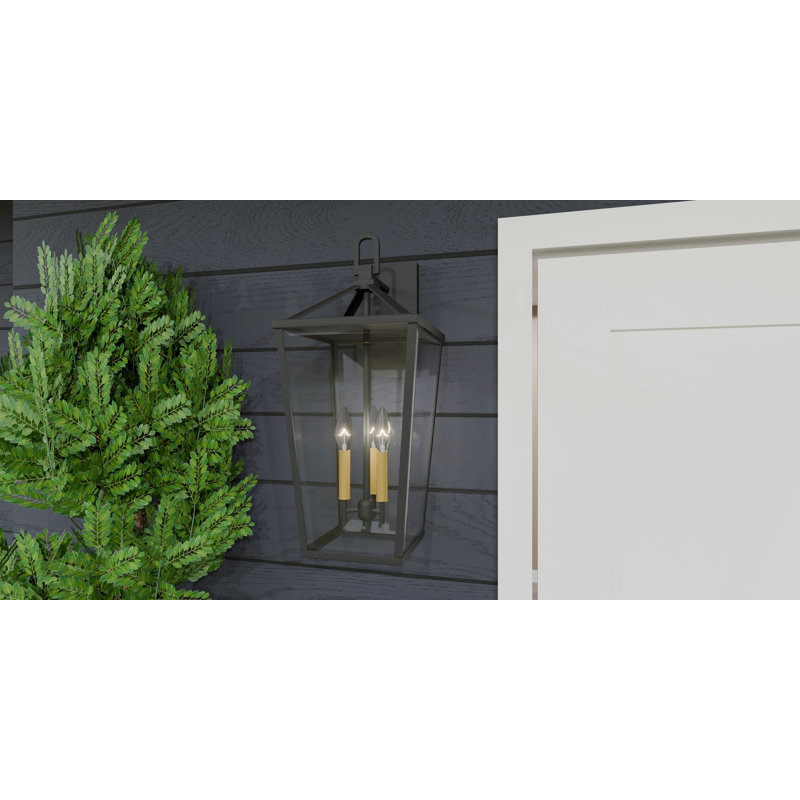 Hull 3-Light Matte Black Outdoor Wall Lantern