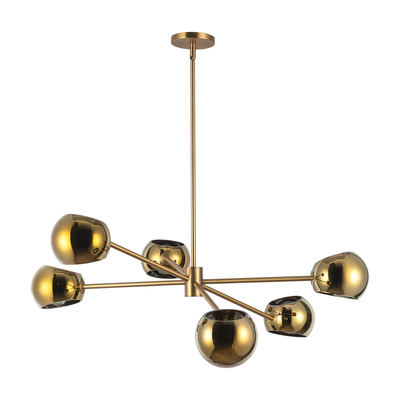Willow 6 - Light Sputnik Chandelier, Brushed Gold, Copper