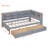 Wooden Twin Size Daybed with 2 Drawers, Storage Shelf & USB Charging Station, Solid Pine Wood Frame, Grey