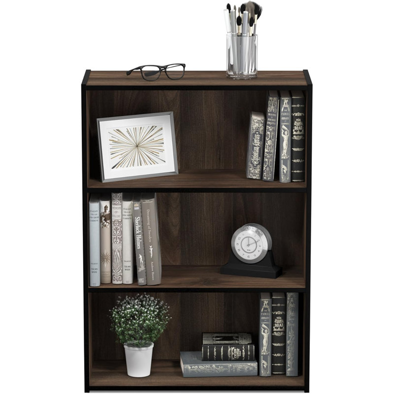3-Tier Open Shelf Bookcase, Columbia Walnut