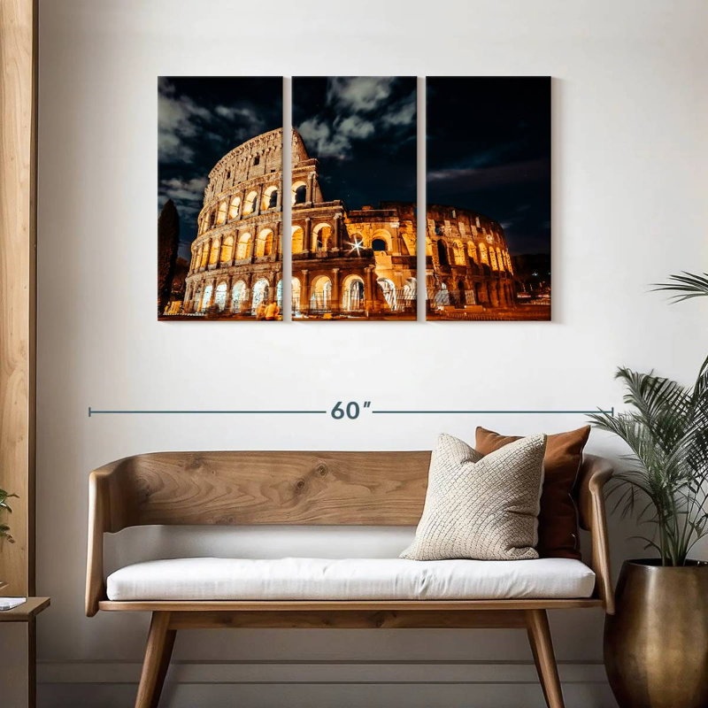 Nicci Roman Colosseum At Night, 28" H x 45" W