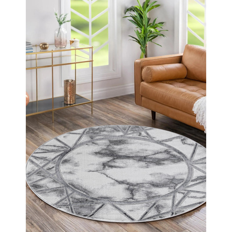 Abstract Area Rug, Round 120 cm 