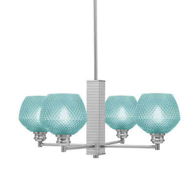 Edge 4 Light Chandelier With 6" Glass