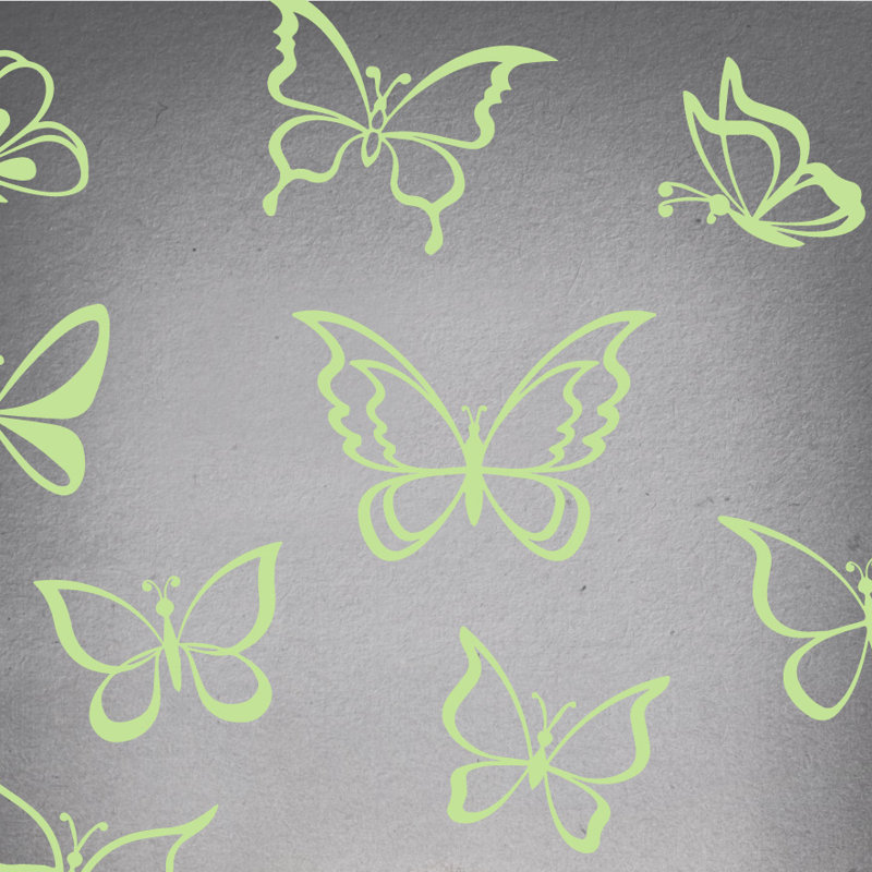 Adhésif décoratif papillon, H 24 po x l 25 po x P 0,01 po, Tarte à la lime
