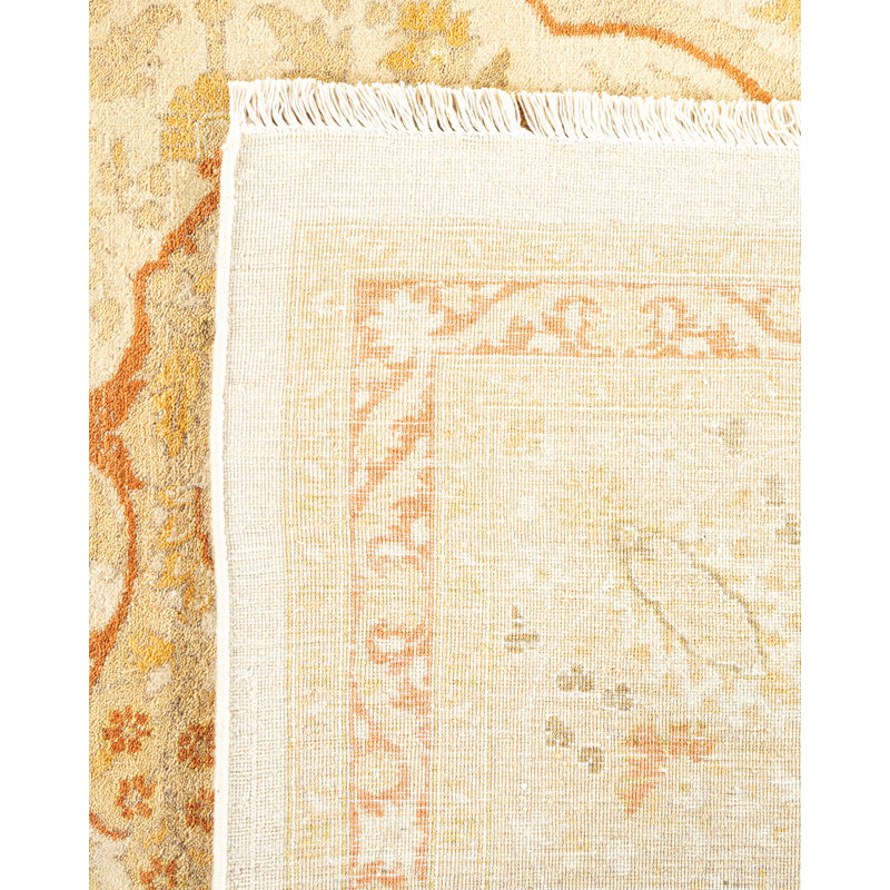Ivory Hand-Knotted Wool Rectangular Area Rug 8'2" x 10'4"