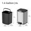 Poubelle de salle de bain 1,6 gallon, poubelle en acier inoxydable à fermeture en douceur avec ouverture carrée large et doublure intérieure amovible, pour la cuisine, la salle de bain, la chambre à coucher, le bureau personnel (argent)-128854860