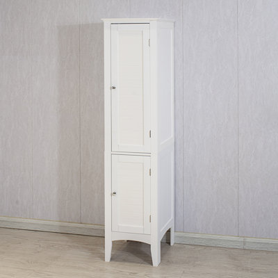 Tall Narrow Tower Freestanding Cabinet With 2 Shutter Doors