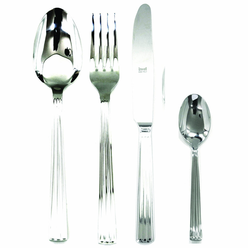 Ensemble de couverts Sole avec couteaux H / H - 24 pièces - Acier inoxydable
