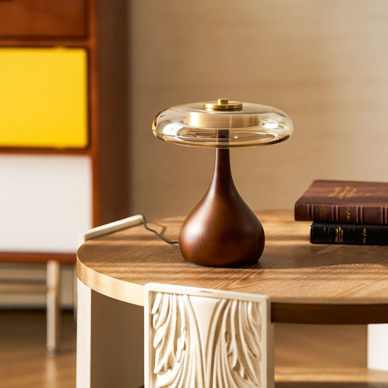 Lampe de table moderne en bois massif Sienna